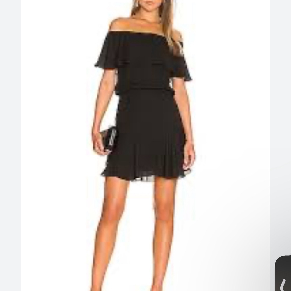 Black Ruffled Off-Shoulder Mini Sundress